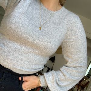 Elizabeth and James Wool Blend Sweater Puff Sleeve